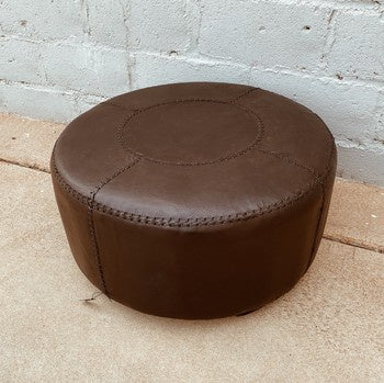 Ottoman Large Chocolate Leather