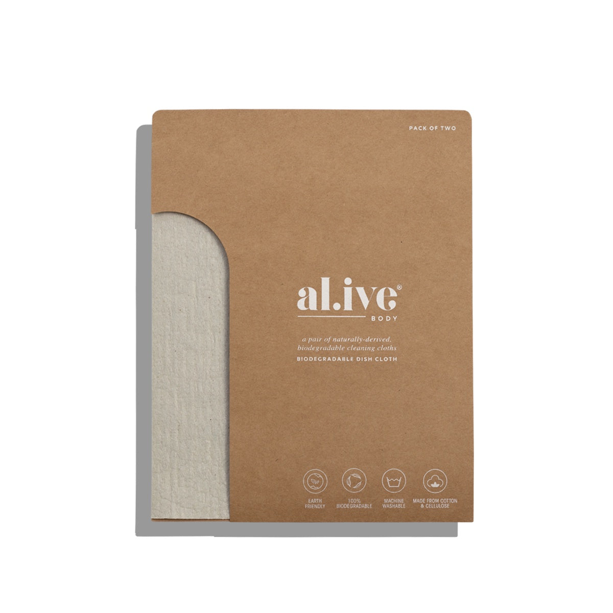 alive Kitchen Dish Cloth Biodegradable Pk 2