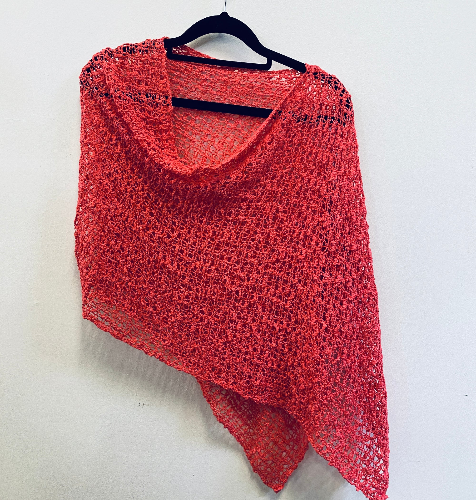 Poncho Open Weave Knit
