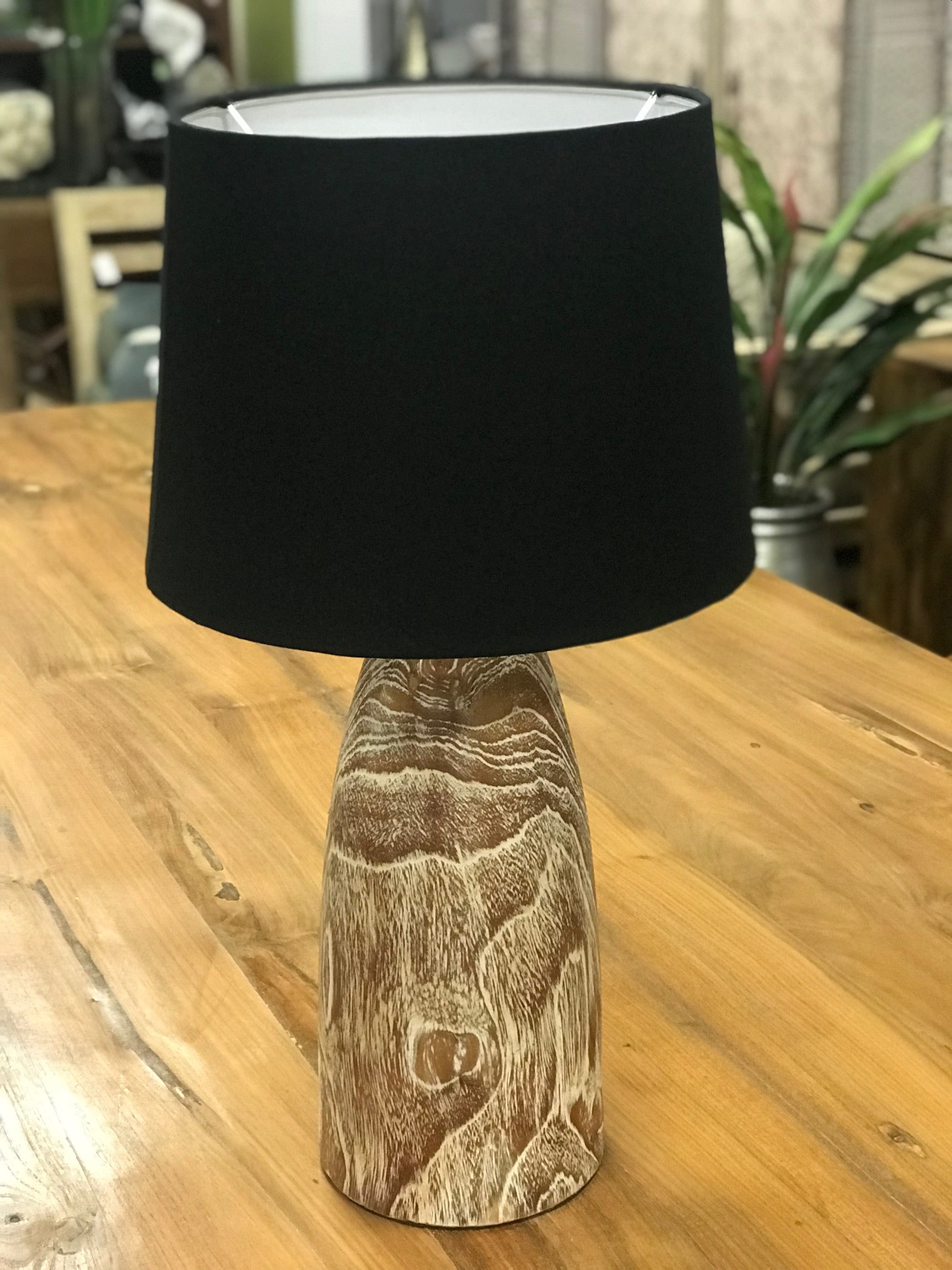 Lamp Wood Base Curve Top