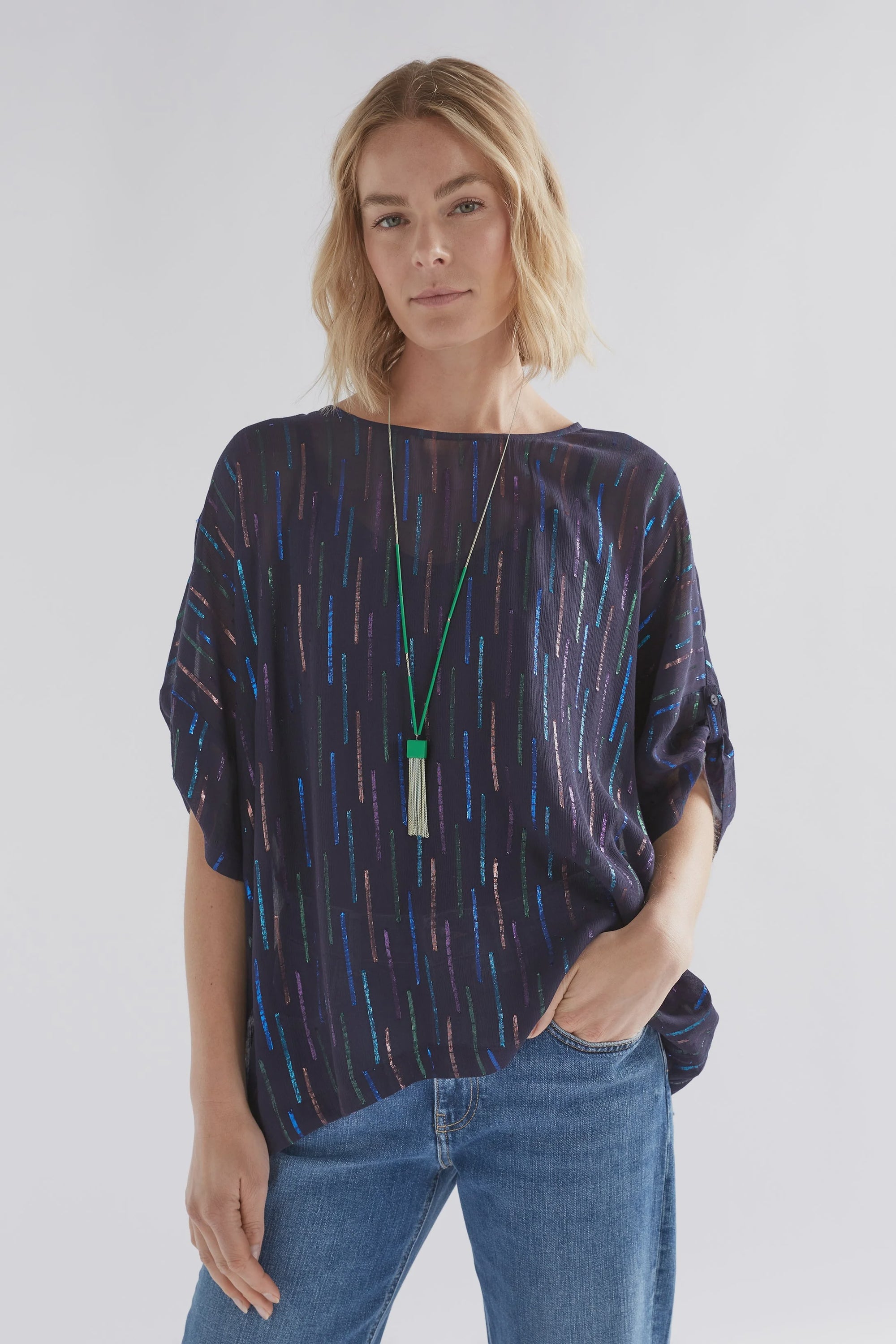 Glimmer Top Navy $199.95 SALE