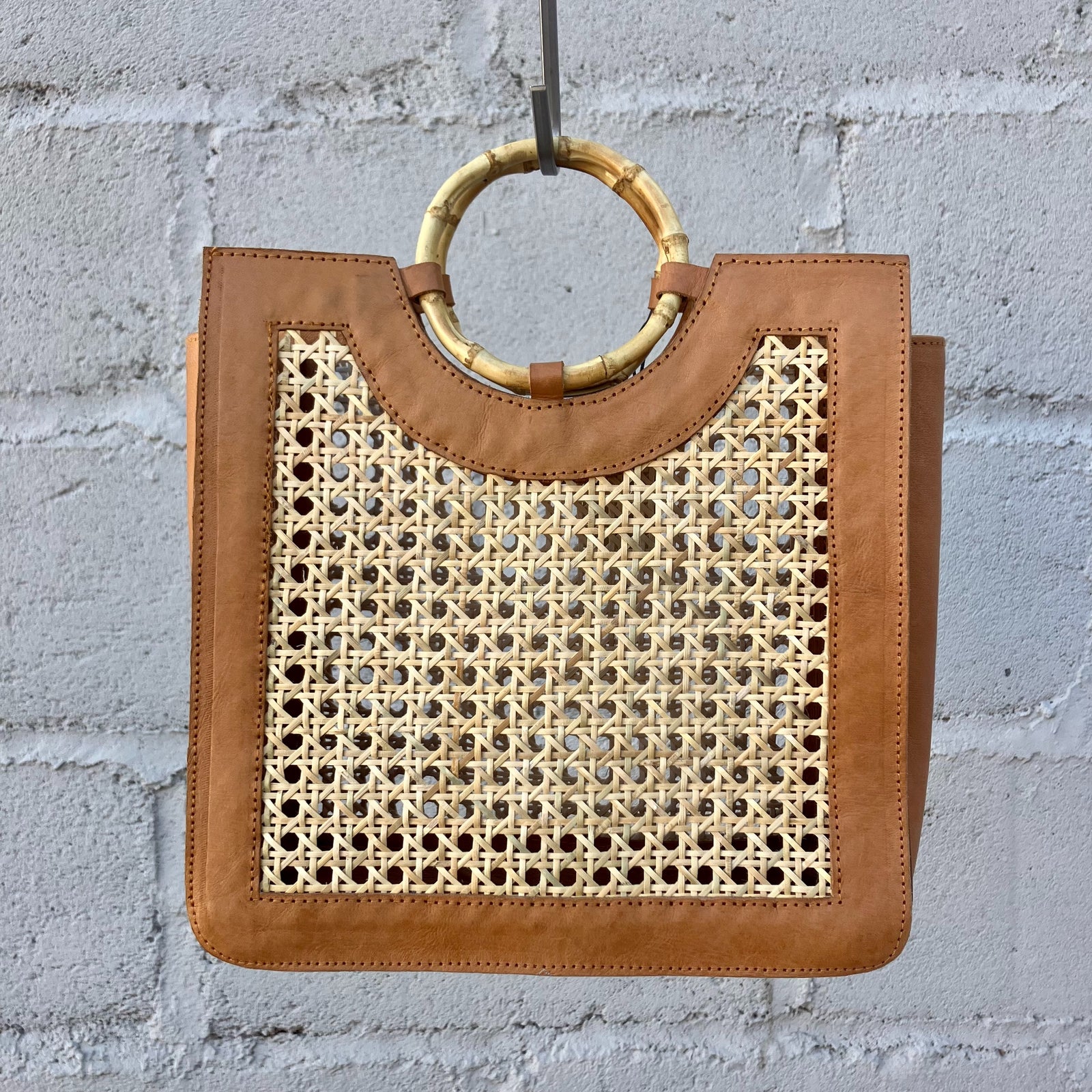 Handbag Retro Rattan Cane Handle