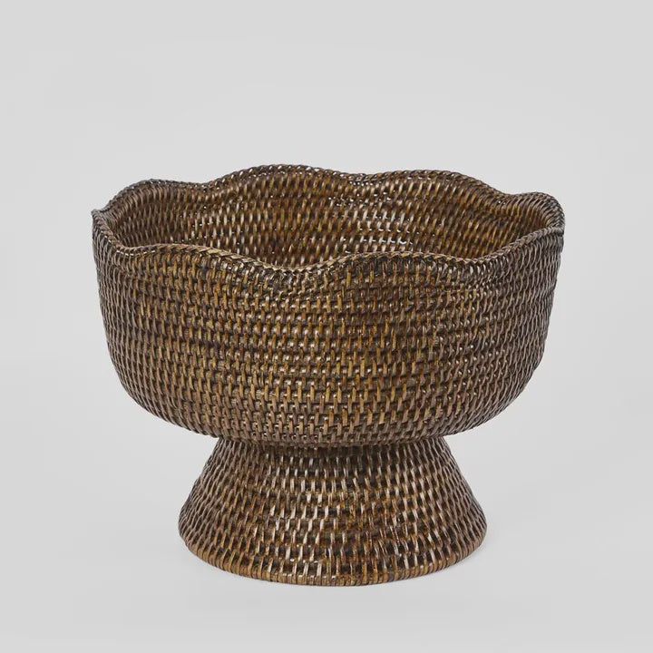 Rattan Fruit Bowl Scalloped Edge