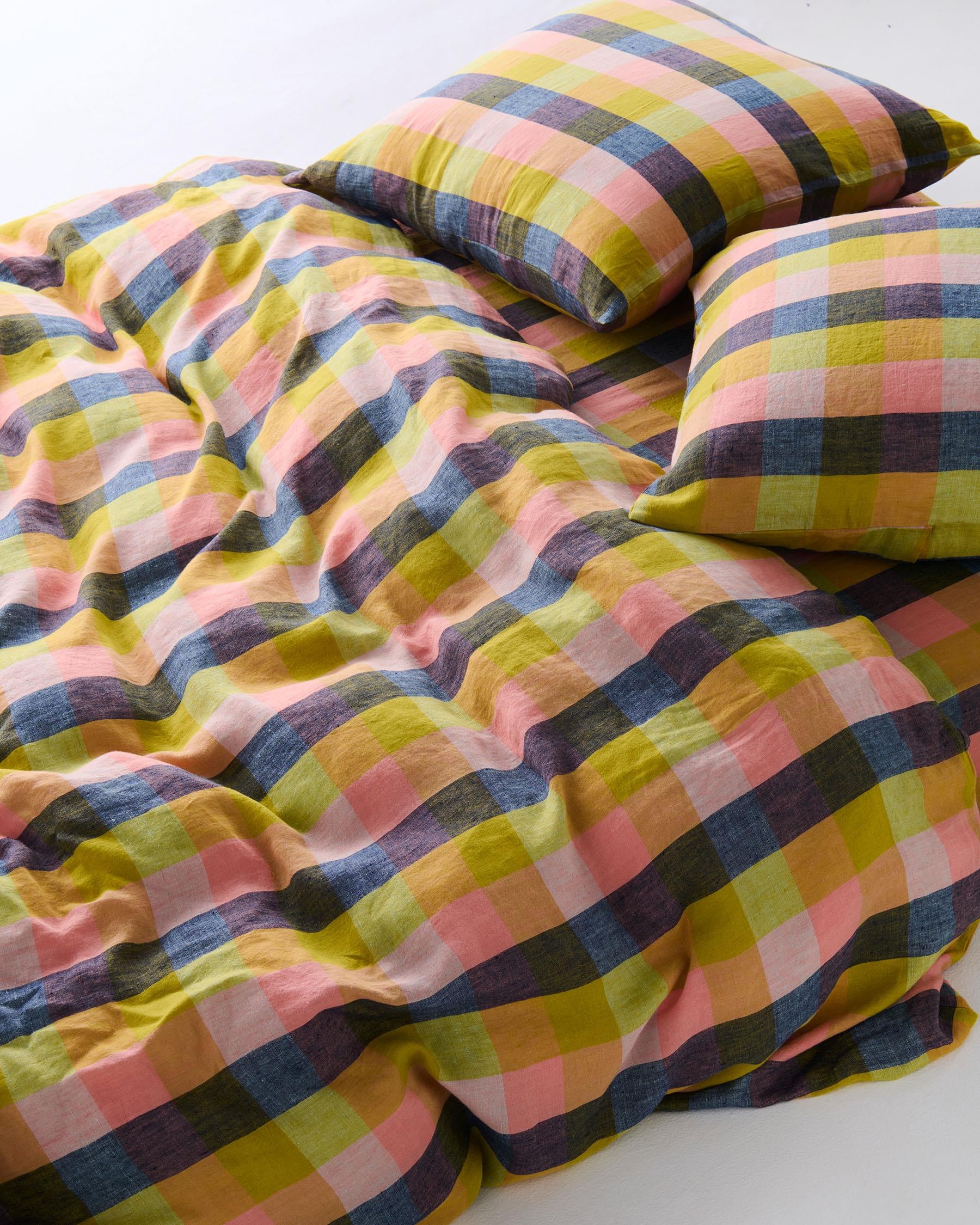 Quilt Cover Linen Florida Tartan