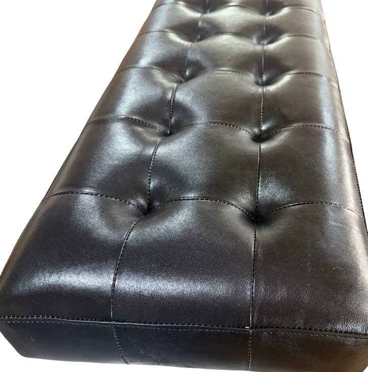 Bench Seat Padded Black Leather