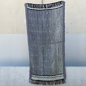 Throw Cotton Ikat Navy 240x120cm