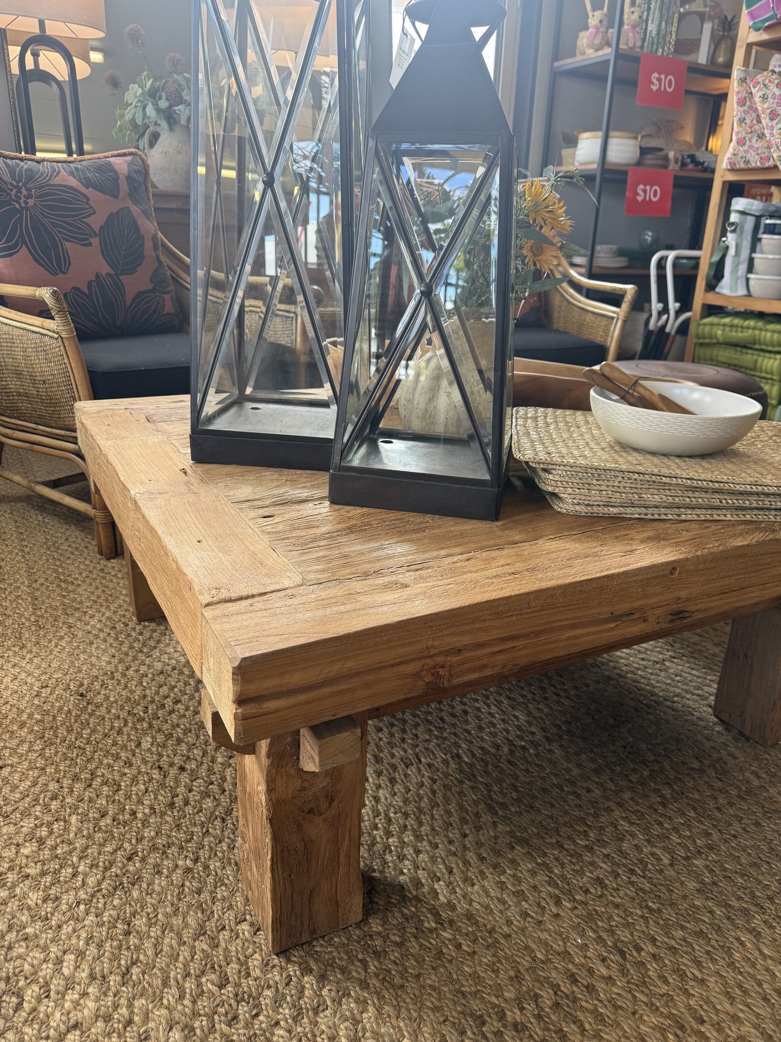 Rustic Coffee Table Recycled Square