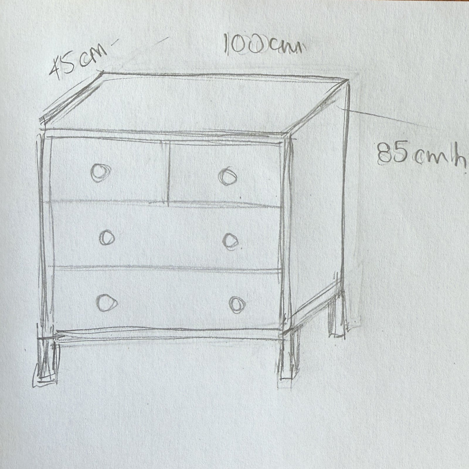 Tallboy Greta 4 Drawer Wide