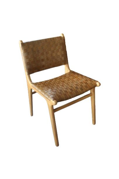 Dining Chair Padded Woven Camel