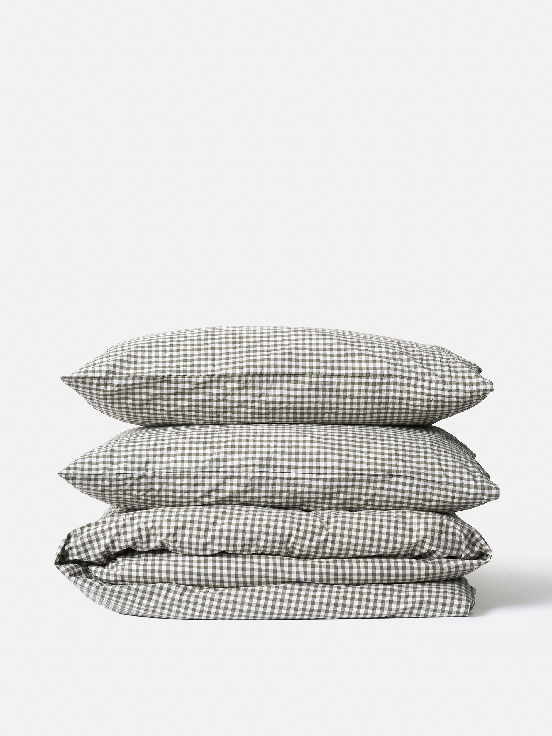 Duvet Cover Cotton Gingham Olive