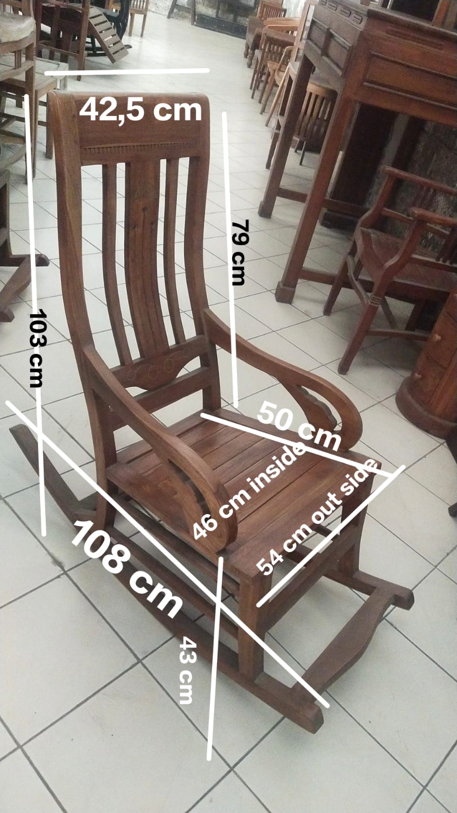Rocking Chair Slatted