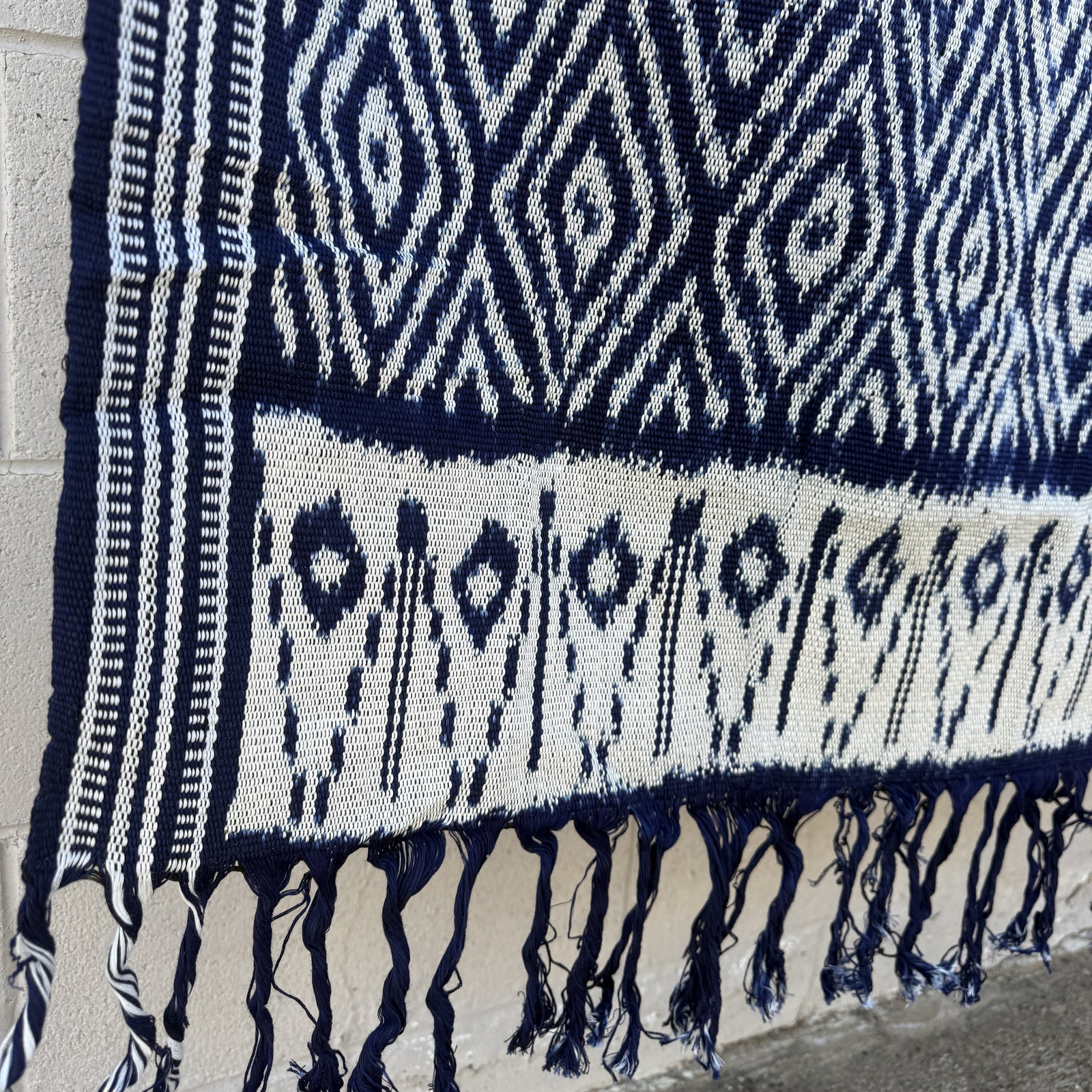 Throw Cotton Ikat Navy 240x120cm