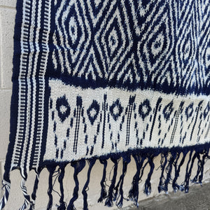 Throw Cotton Ikat Navy 240x120cm