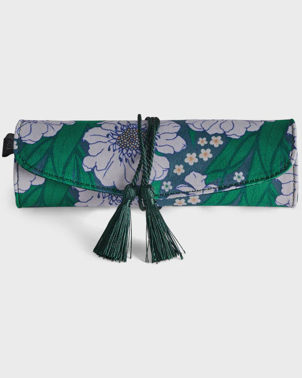 Travel Jewellery Roll Tumbling Flowers