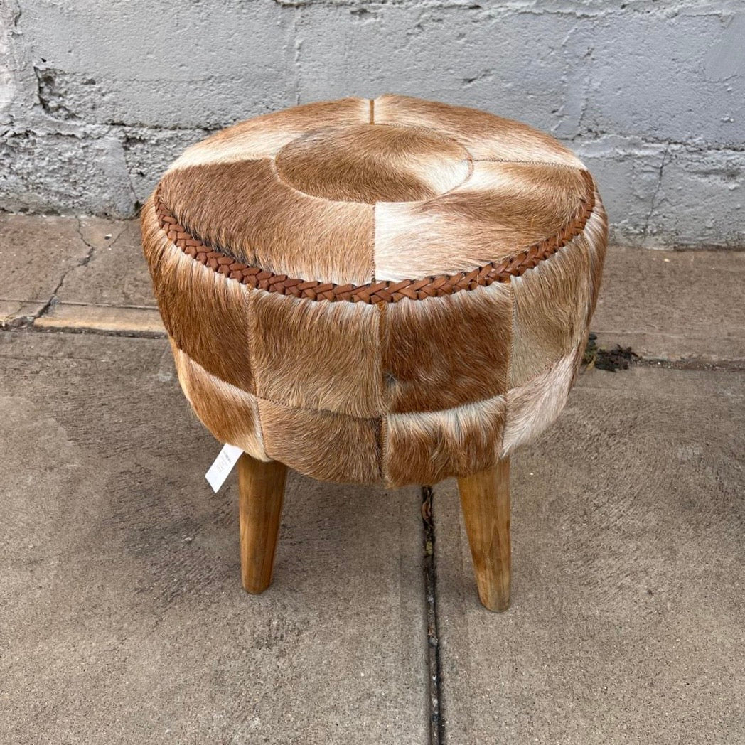 Ottoman Stool Hide Milkshake