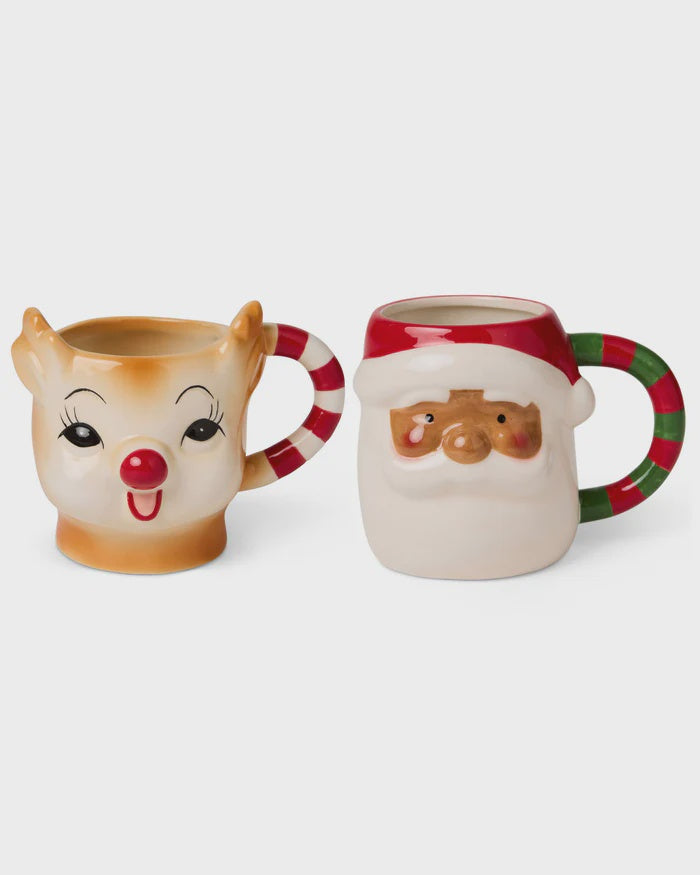 Rudolf & Santa Mug Set
