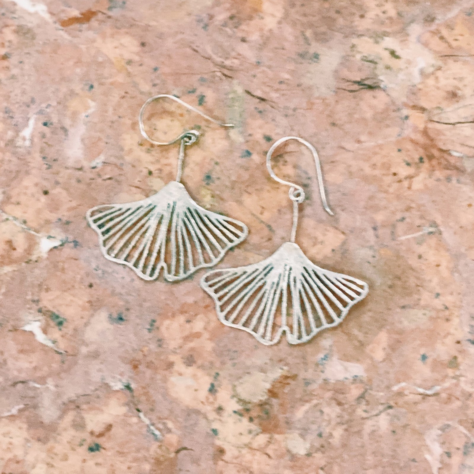 Earring Ginko Leaf Silver