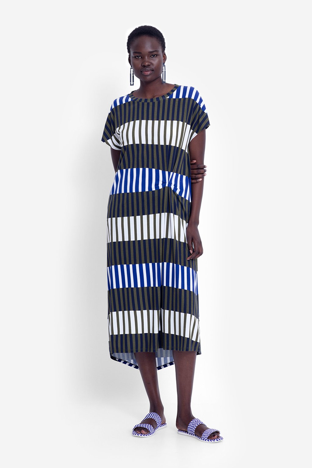 Dress Valby Olive Stripe