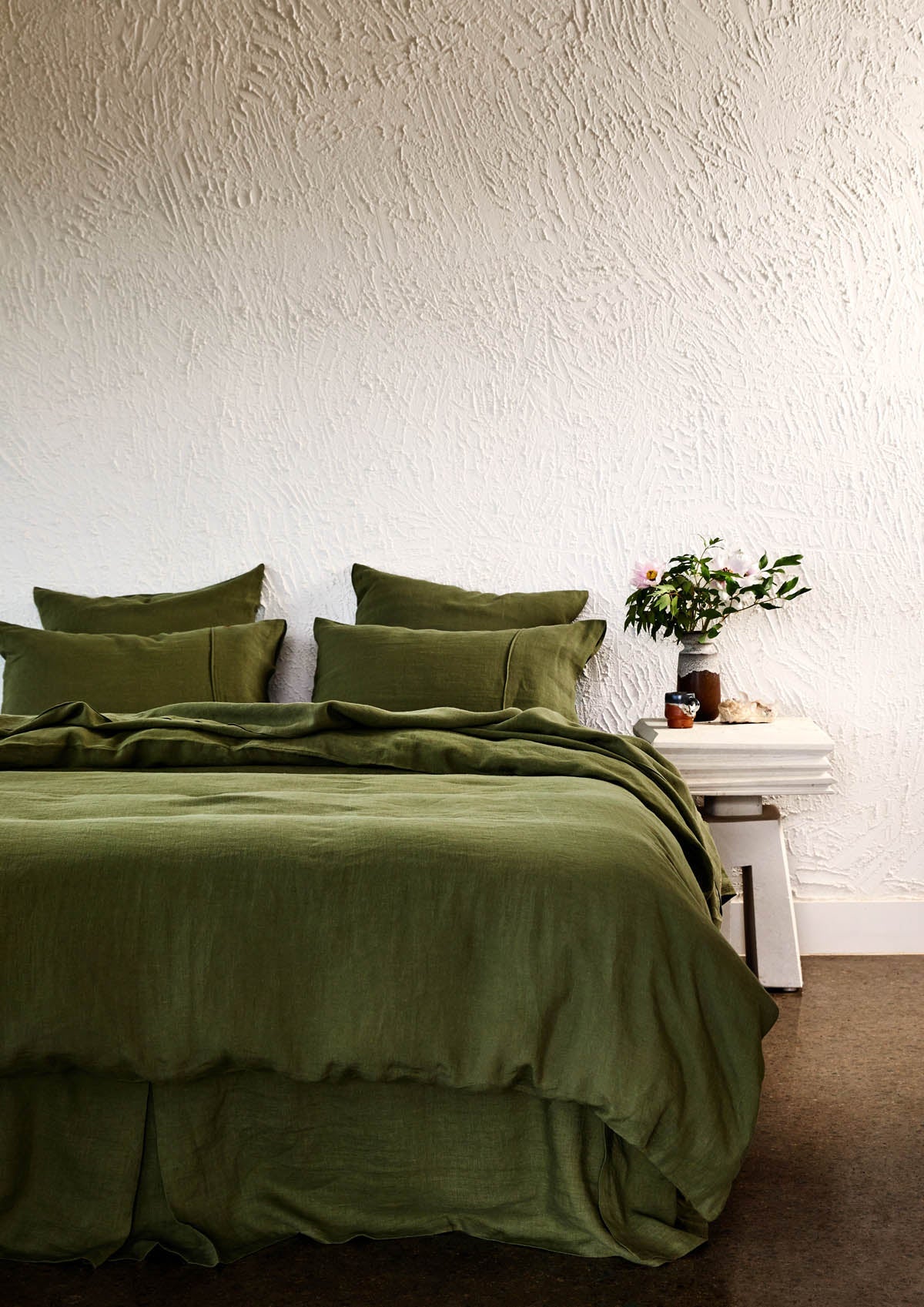 Quilt Cover Linen Olive