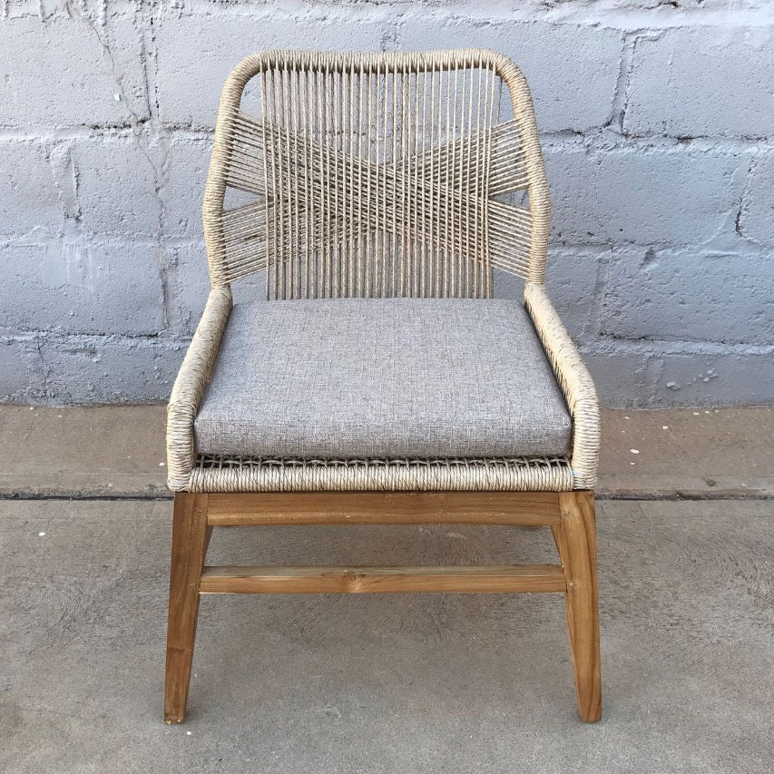 Dining Chair Rose Synthetic Rattan Teak