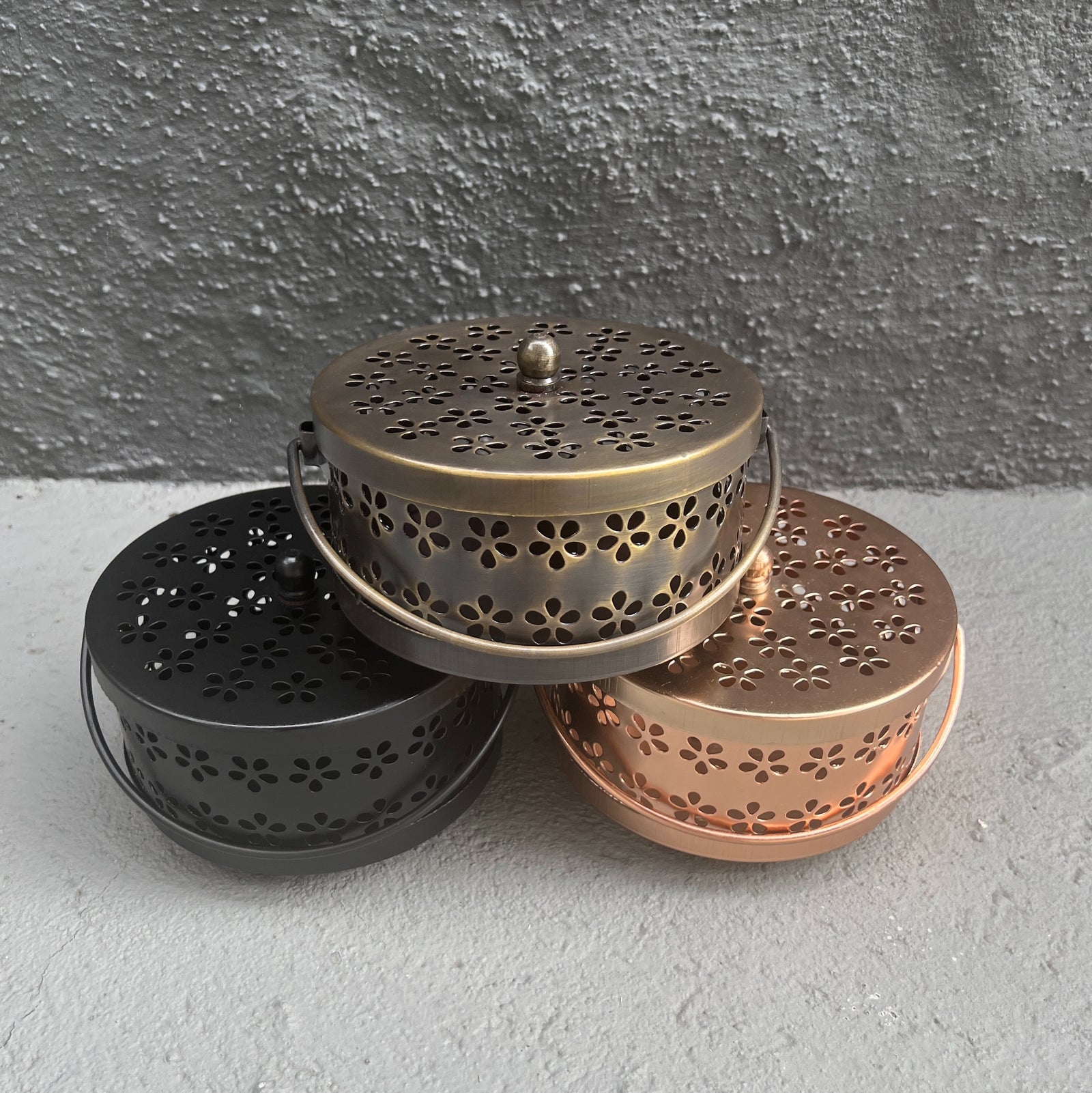 Mosquito Coil  Holder Metal Flowers