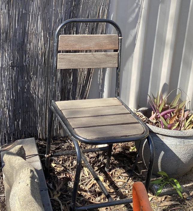 Dining Chair Outdoor slatted & Iron