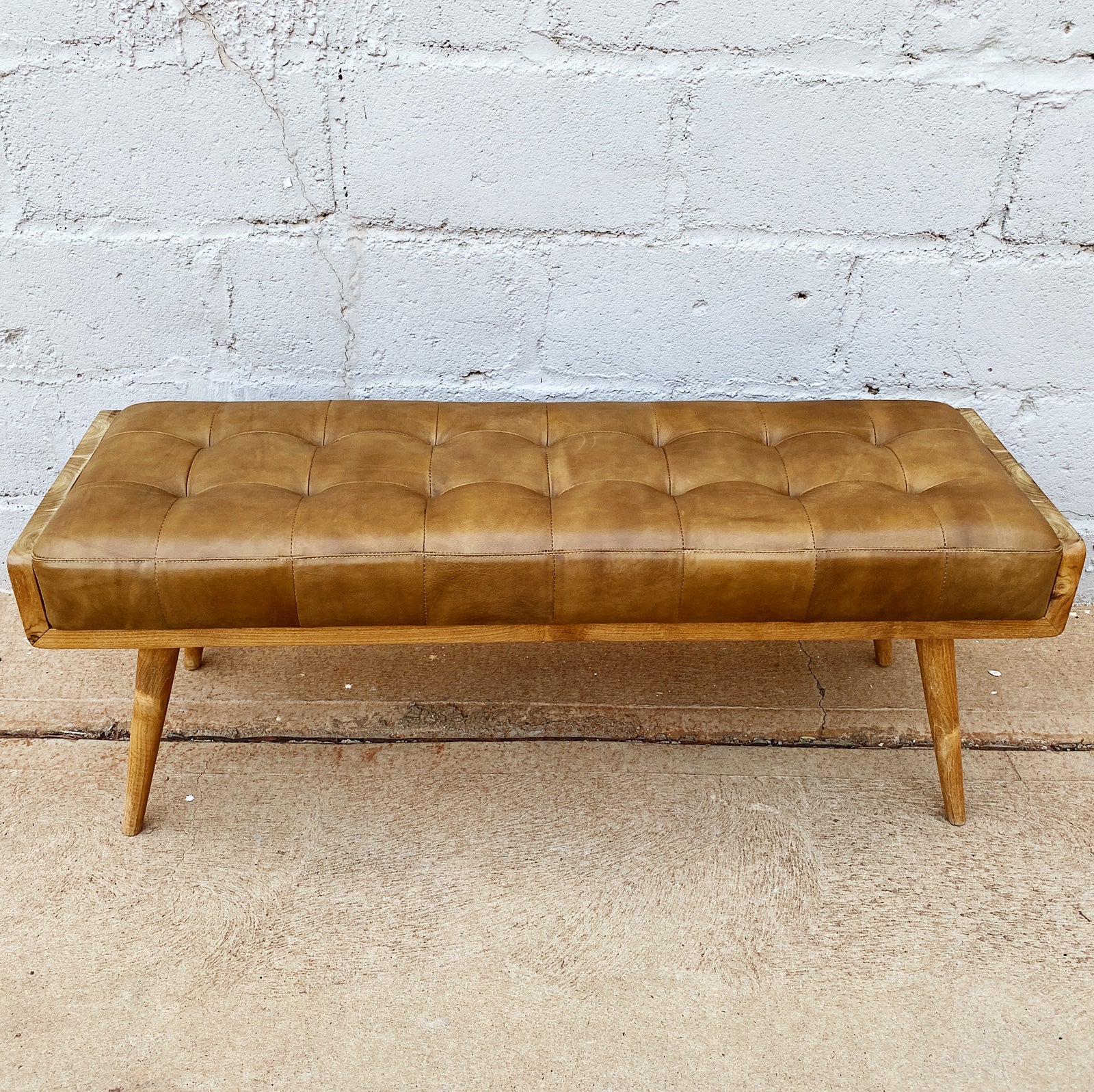 Bench Leather Padded Camel