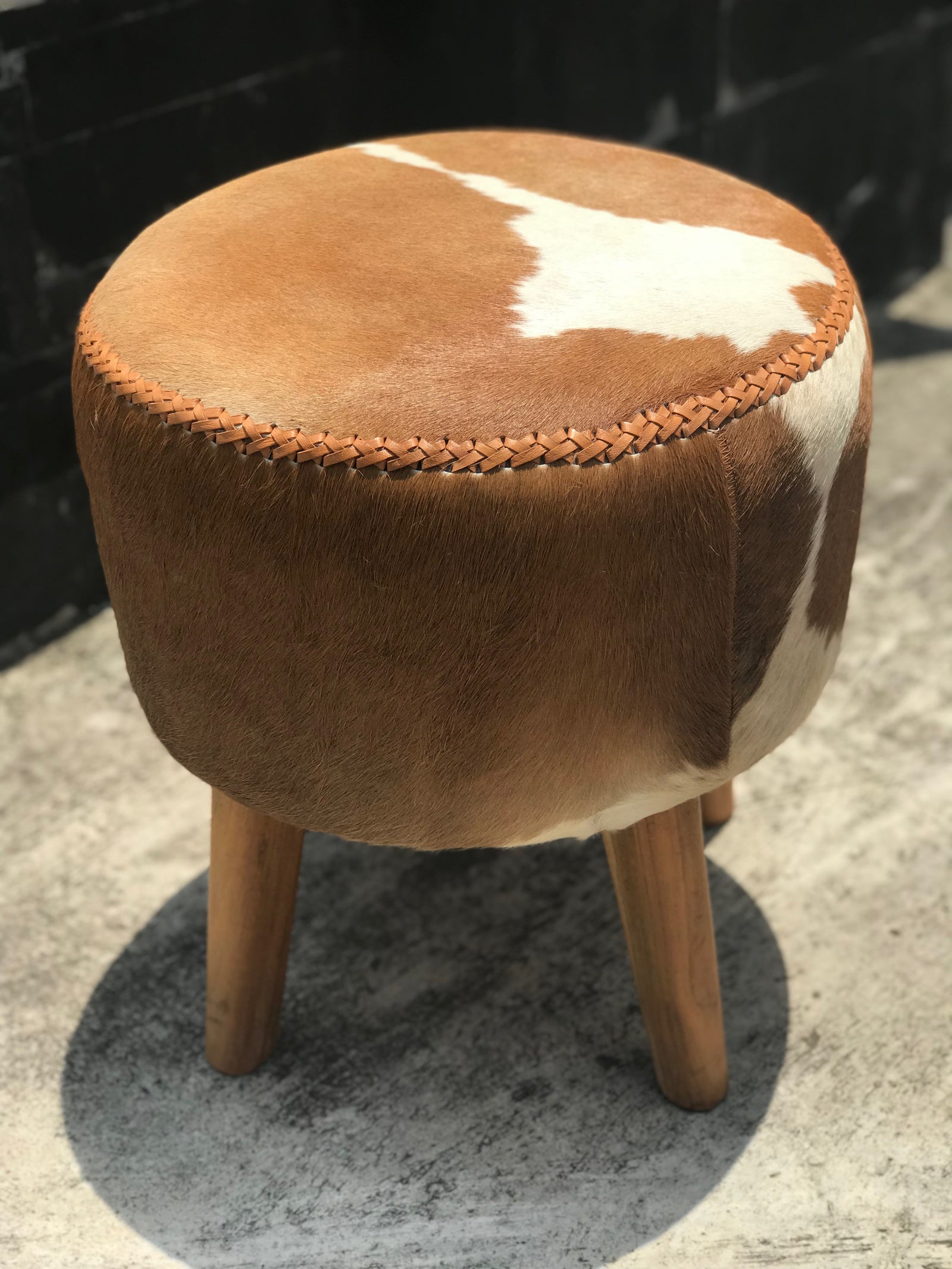 Ottoman Stool Cow Hide