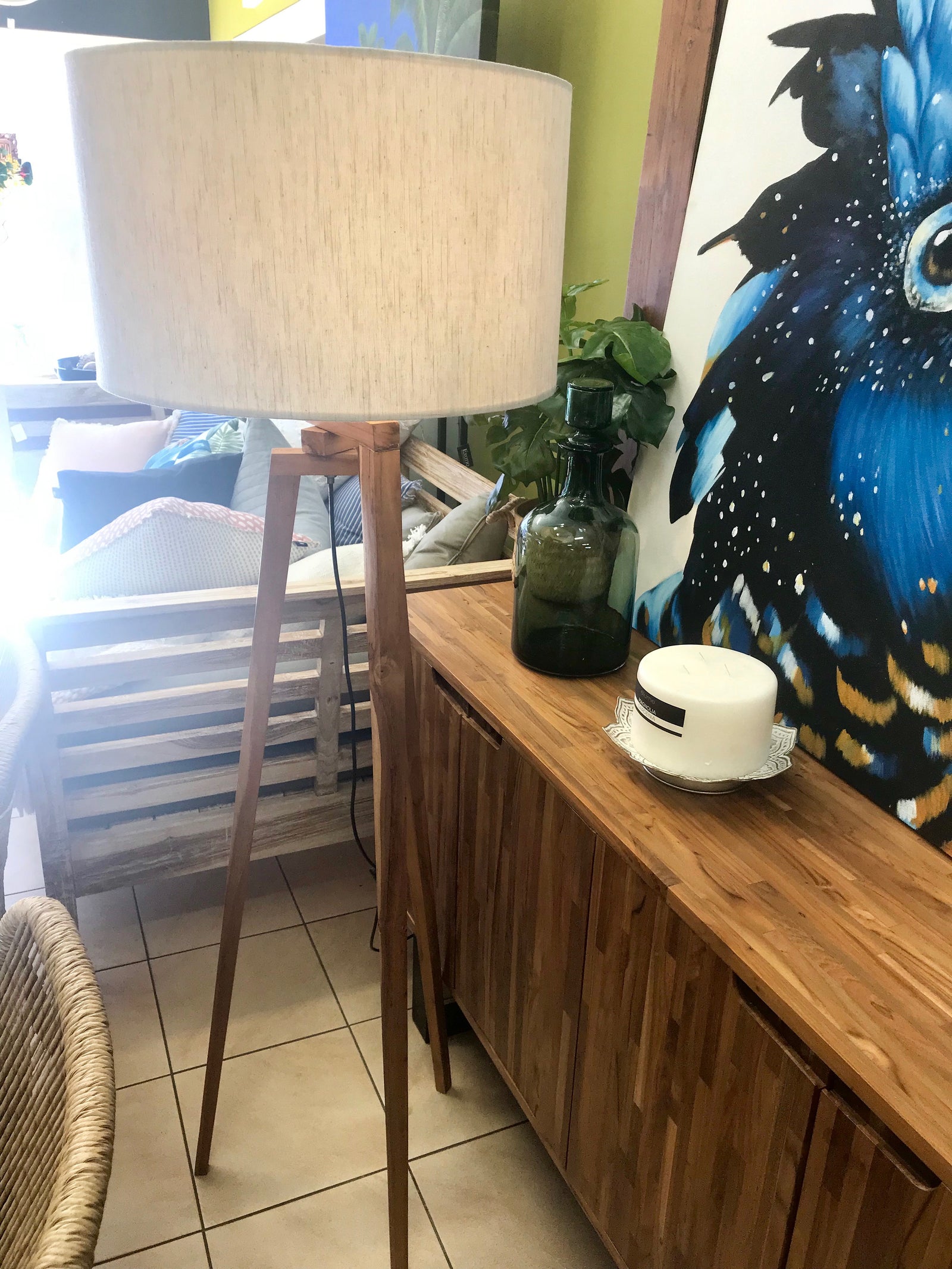 Lamp Wood 4 Leg Tall