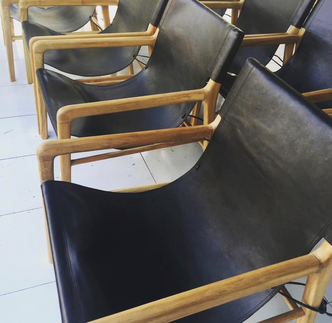 Chair Leather Sling Black