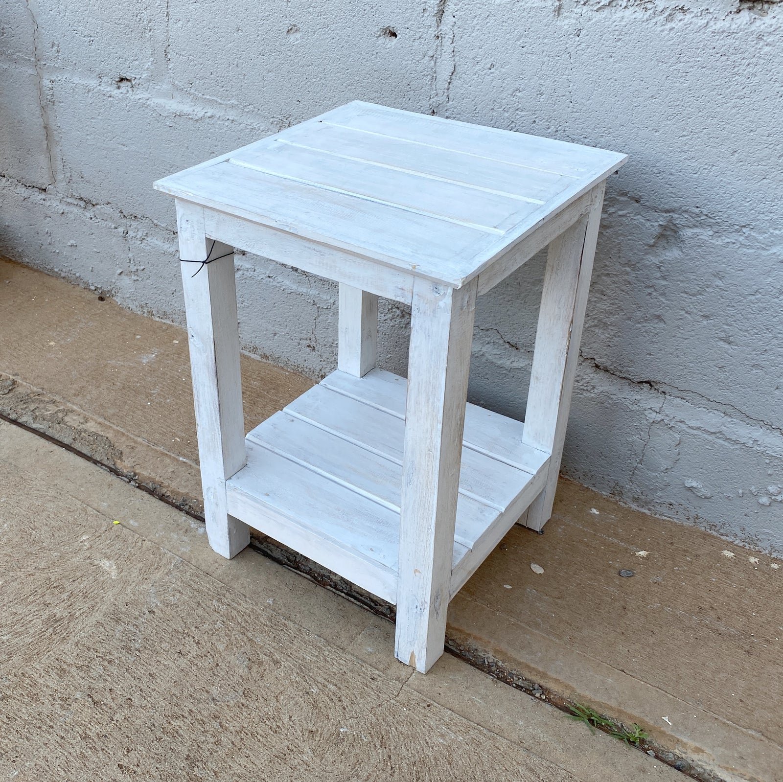 Hamptons Side Table Square 2 Shelf