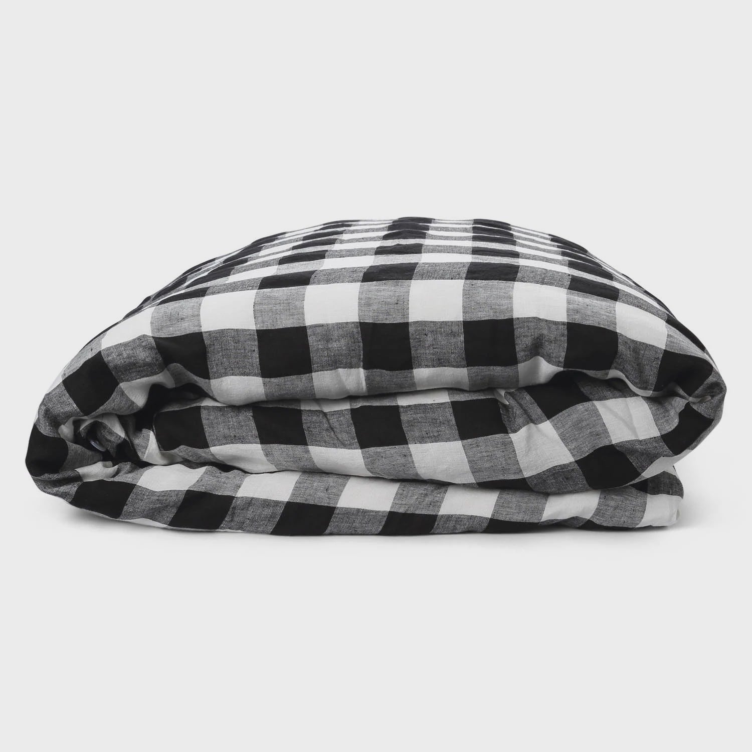 Quilt Cover Linen Black Gingham