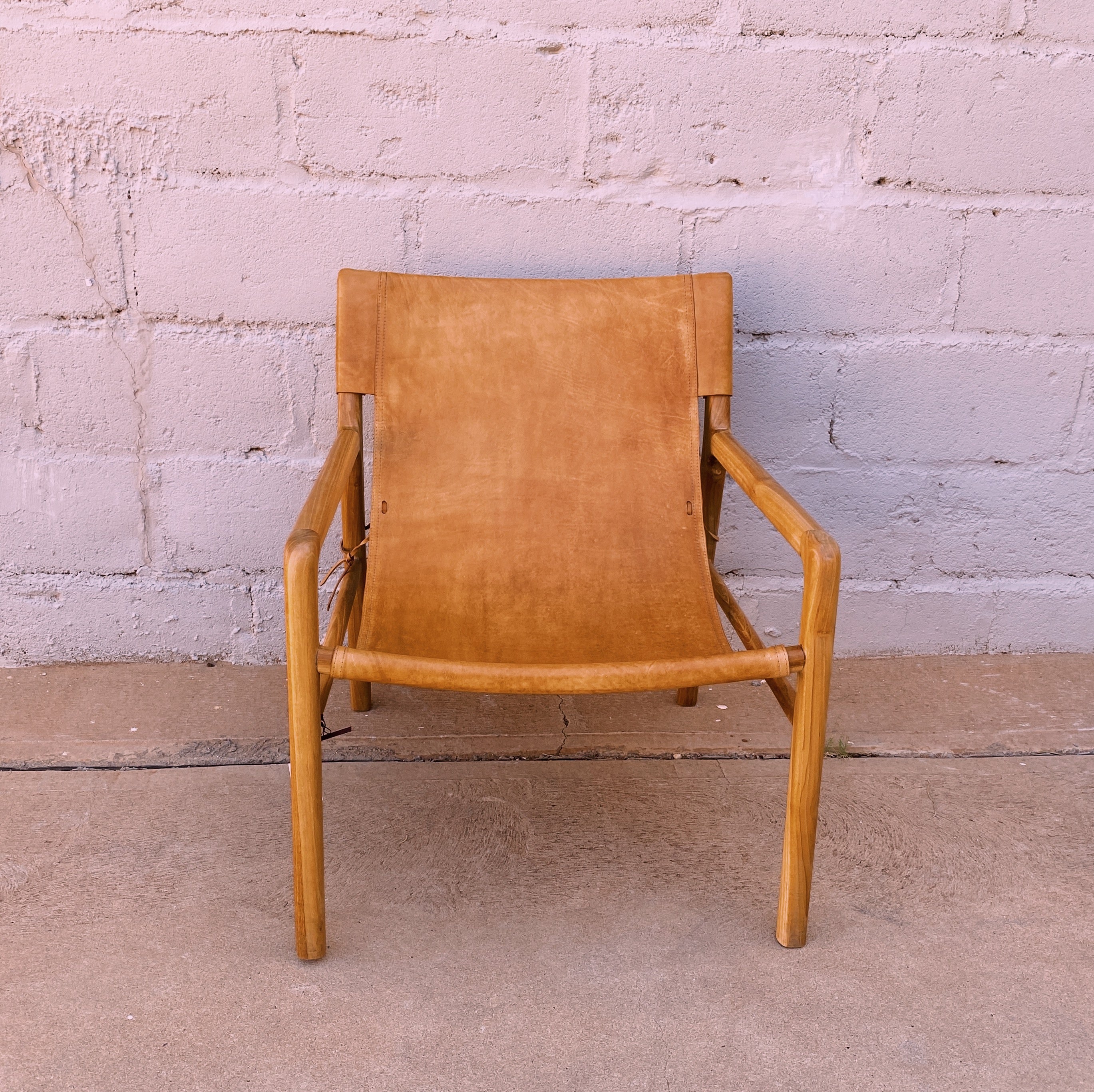 Chair Leather Sling Tan Exotiq Homewares