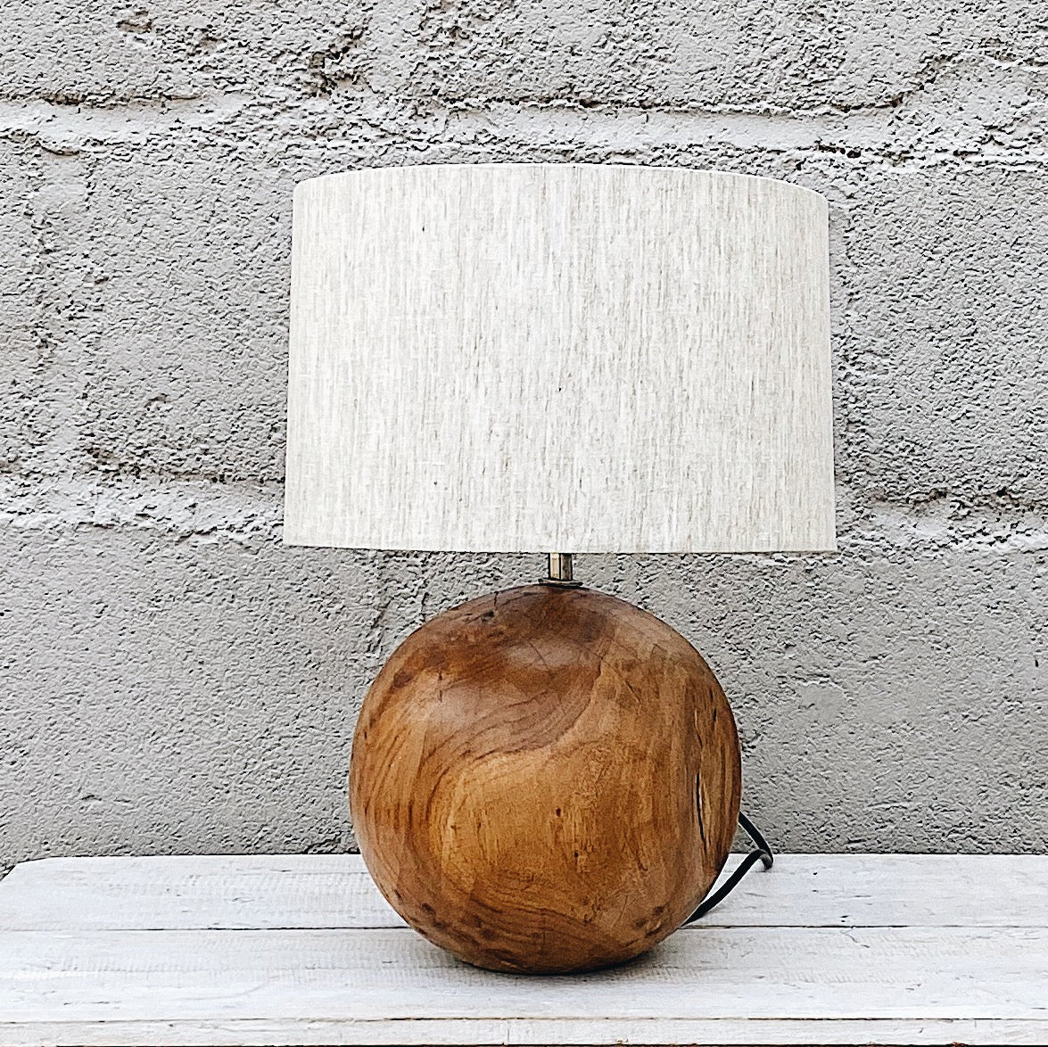 Lamp Wood Bowler Round