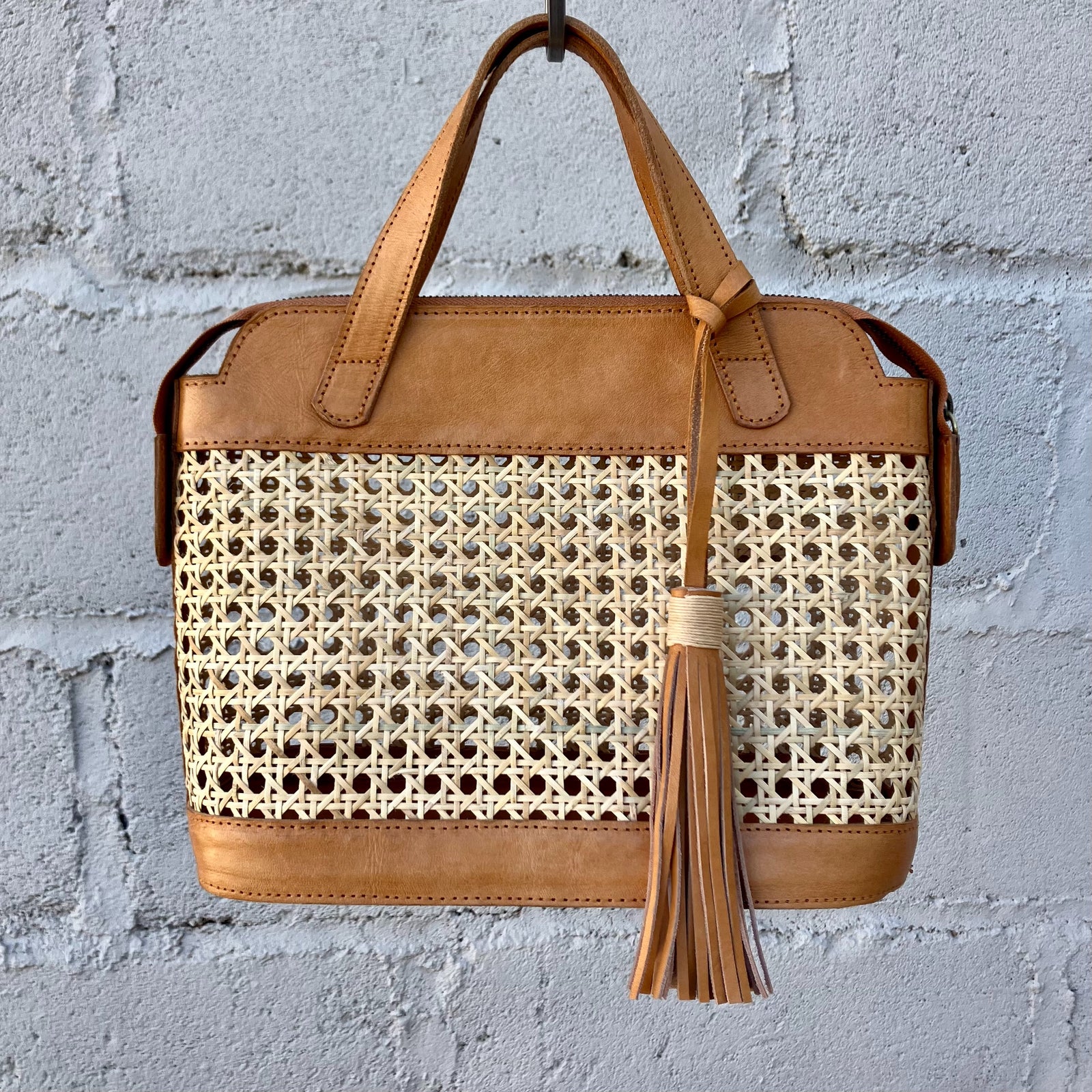 Handbag Zip Retro Rattan