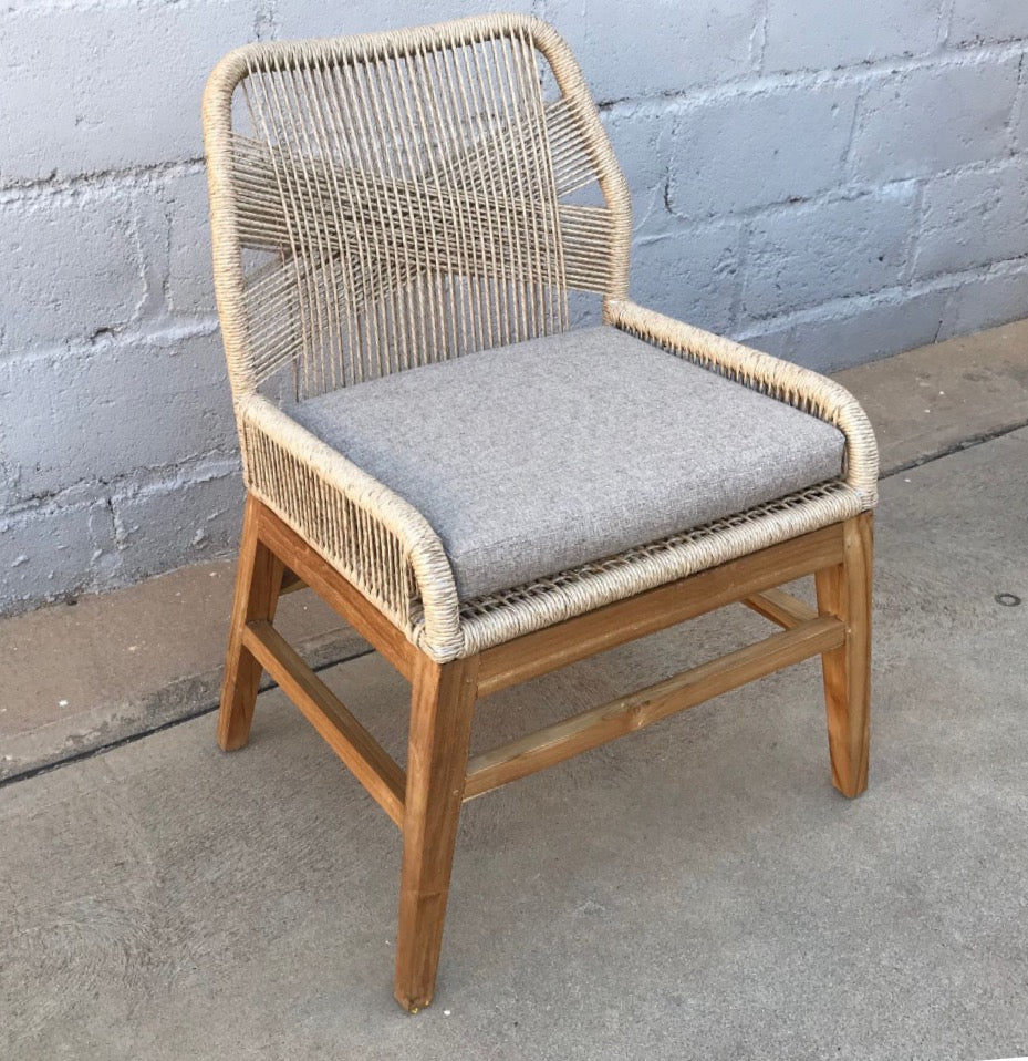 Dining Chair Rose Synthetic Rattan Teak
