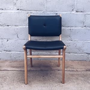 Dining Chair Leather Padded Black