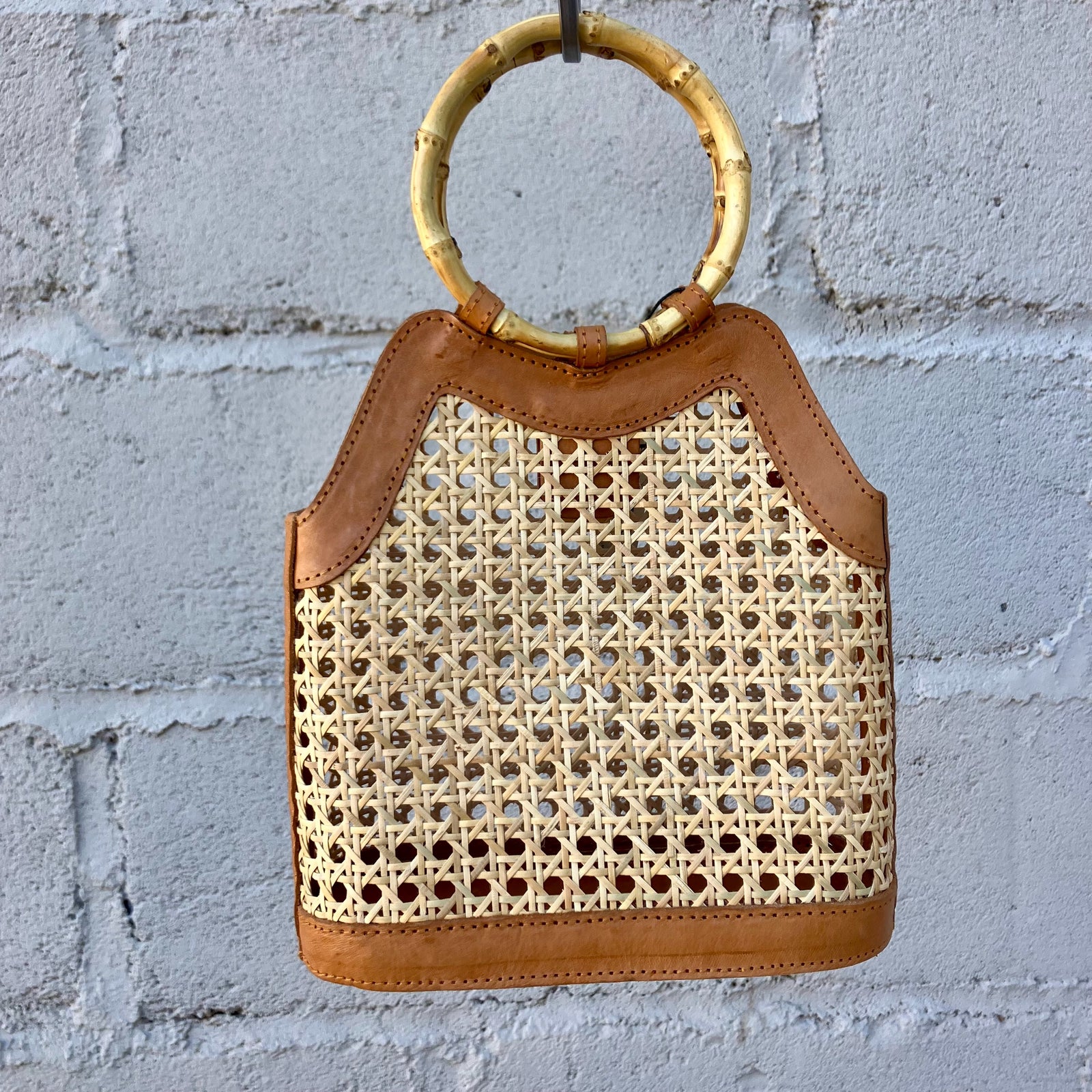 Handbag Mini Retro Rattan Cane Handle