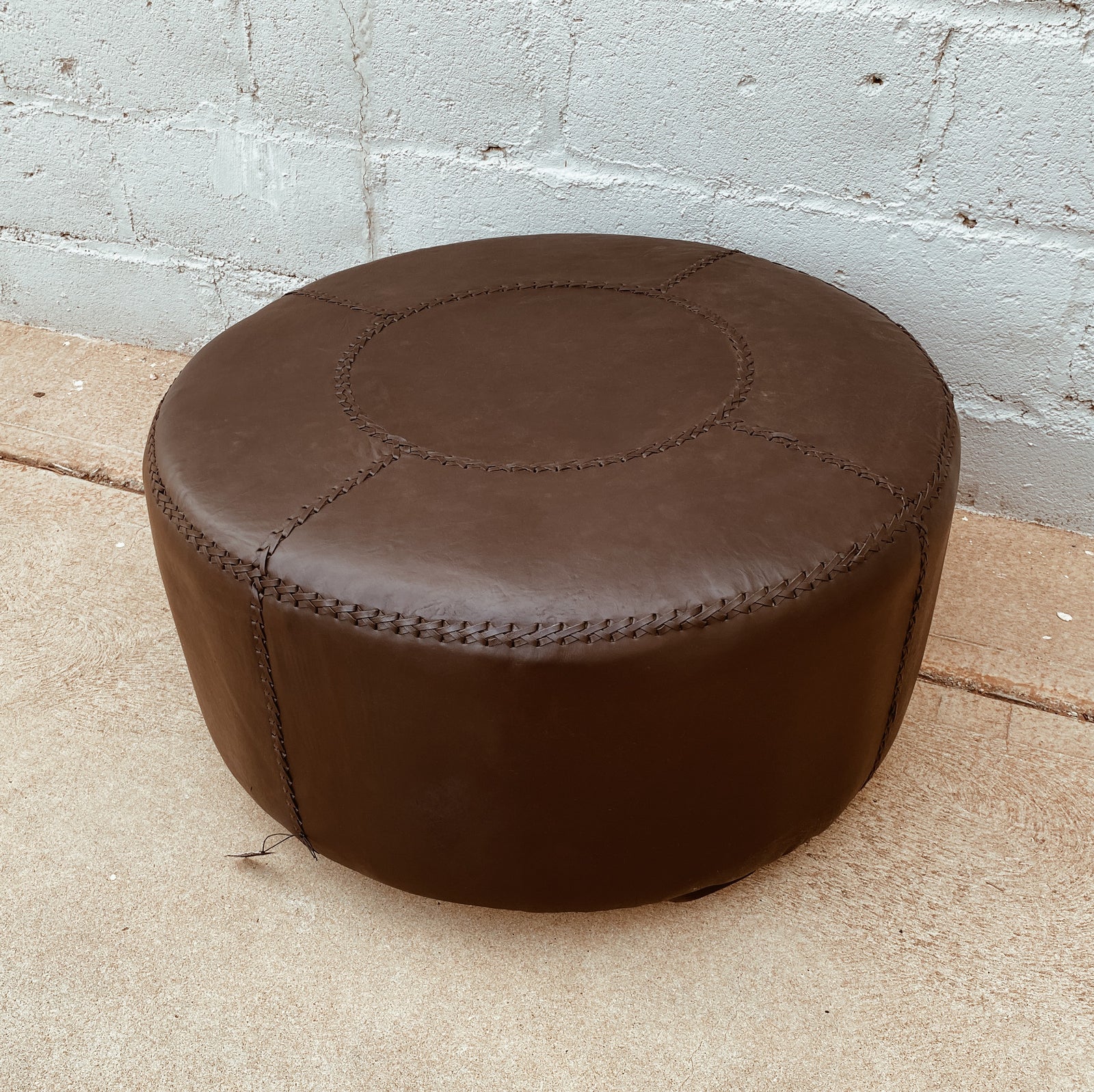 Ottoman Large Black Leather