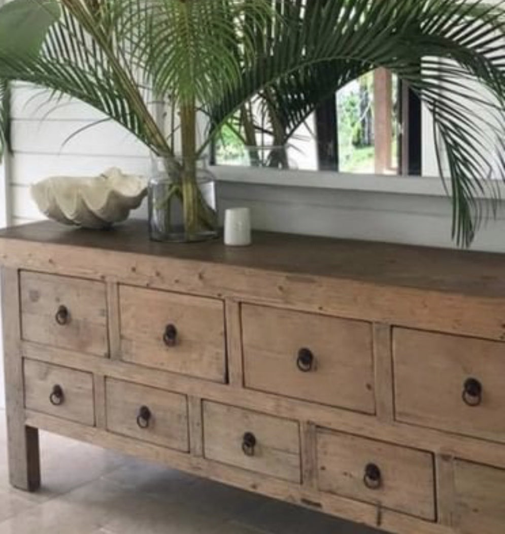 Console Rustic 9 Drawer