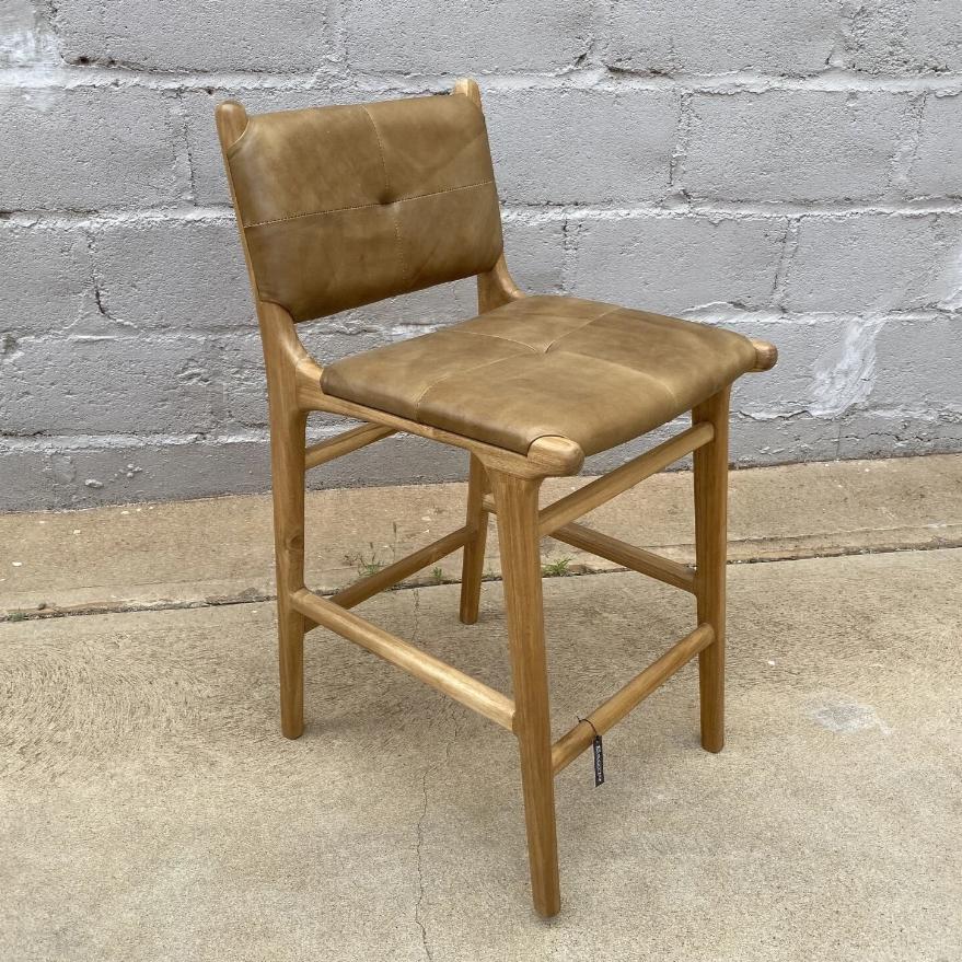 Bar stool Padded Leather Walnut
