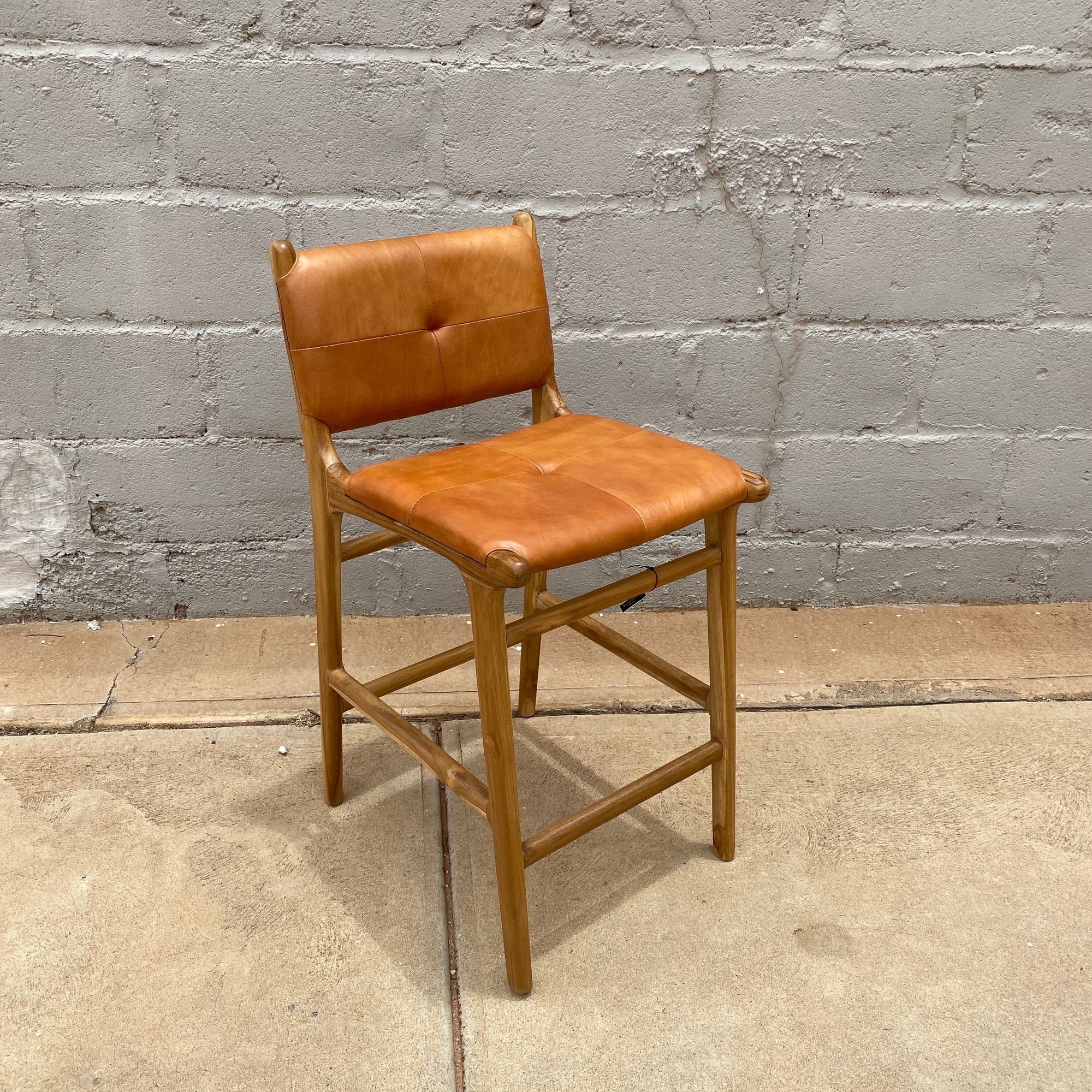 Bar stool Padded Leather Camel