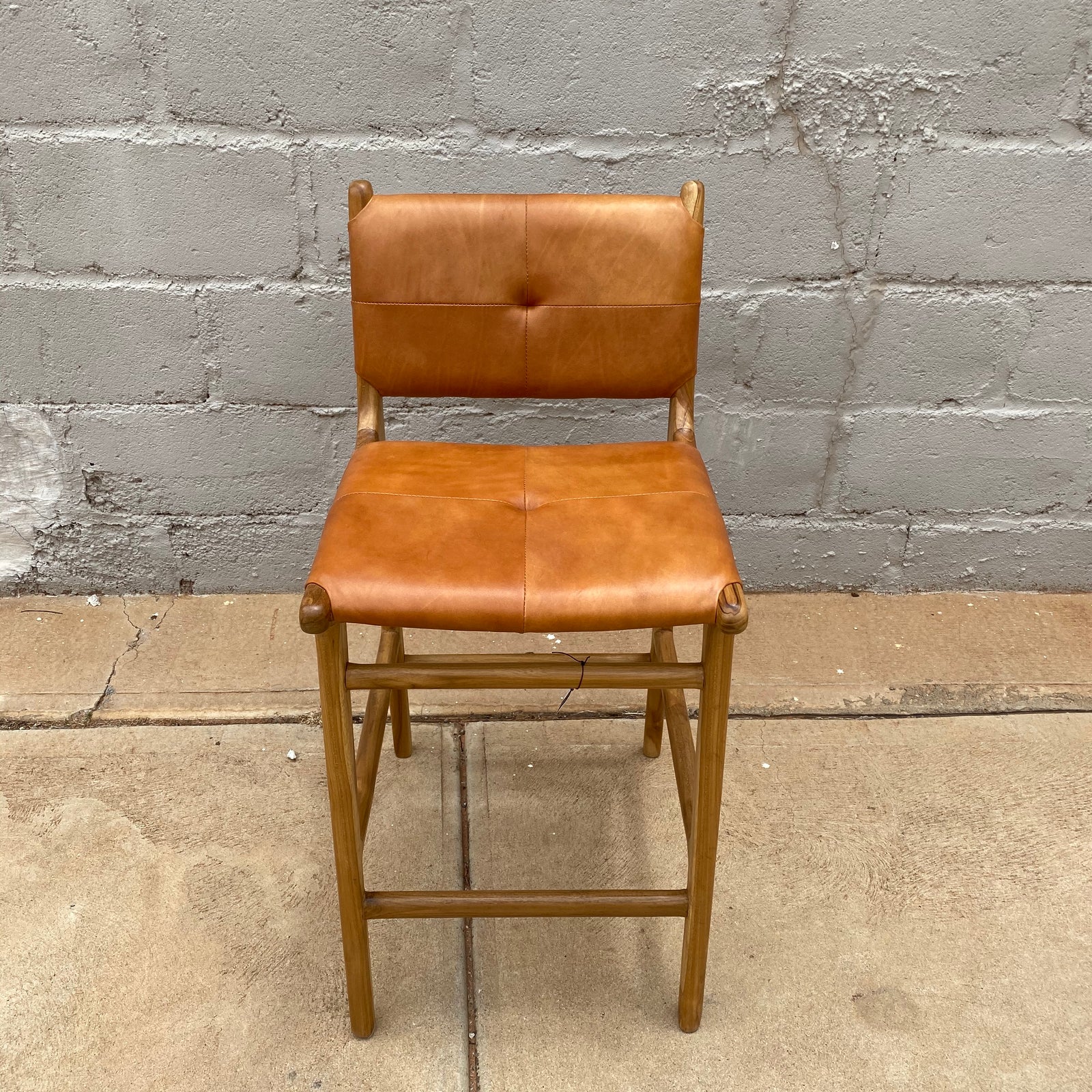 Bar stool Padded Leather Camel