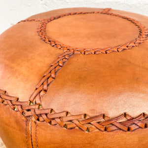 Ottoman Leather Round Full