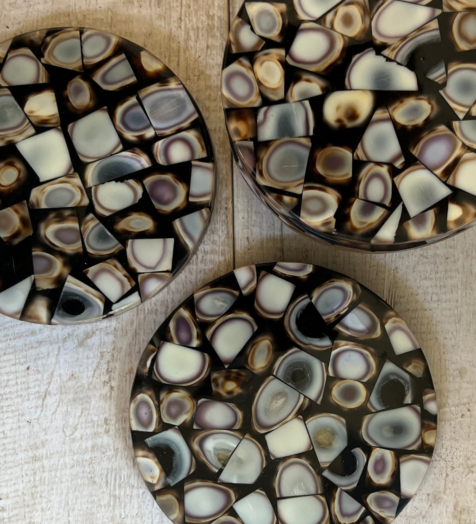 Coaster Set Square Resin Shell