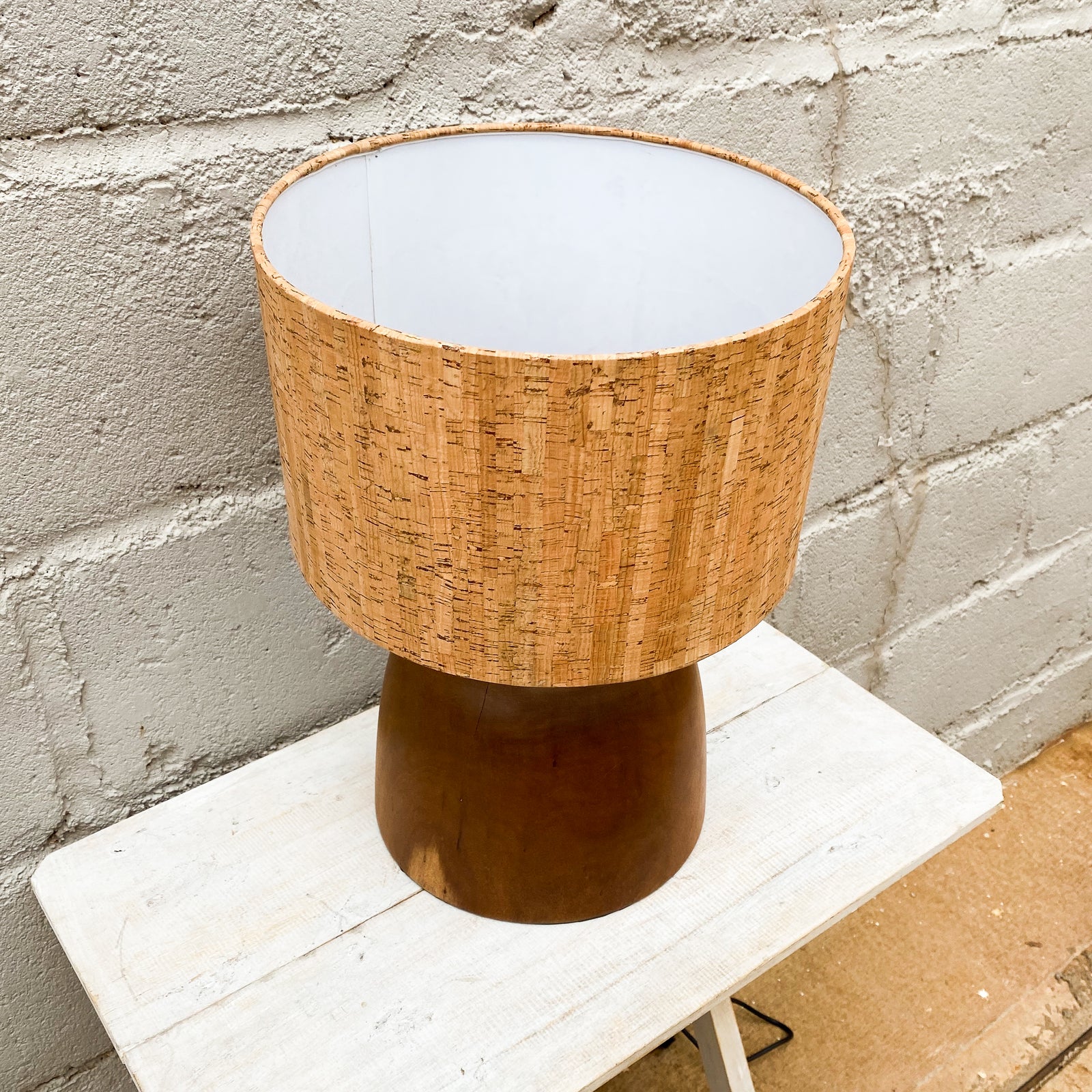 Lamp Wood Round Top Wide