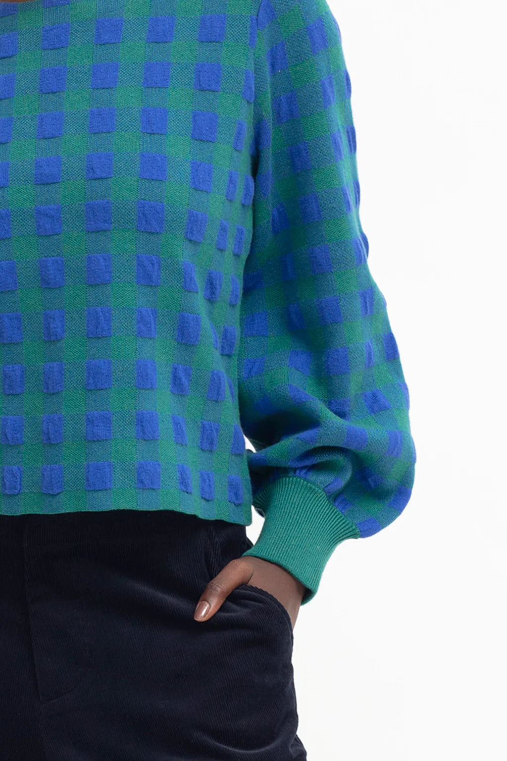 Sweater Karo Electric Blue