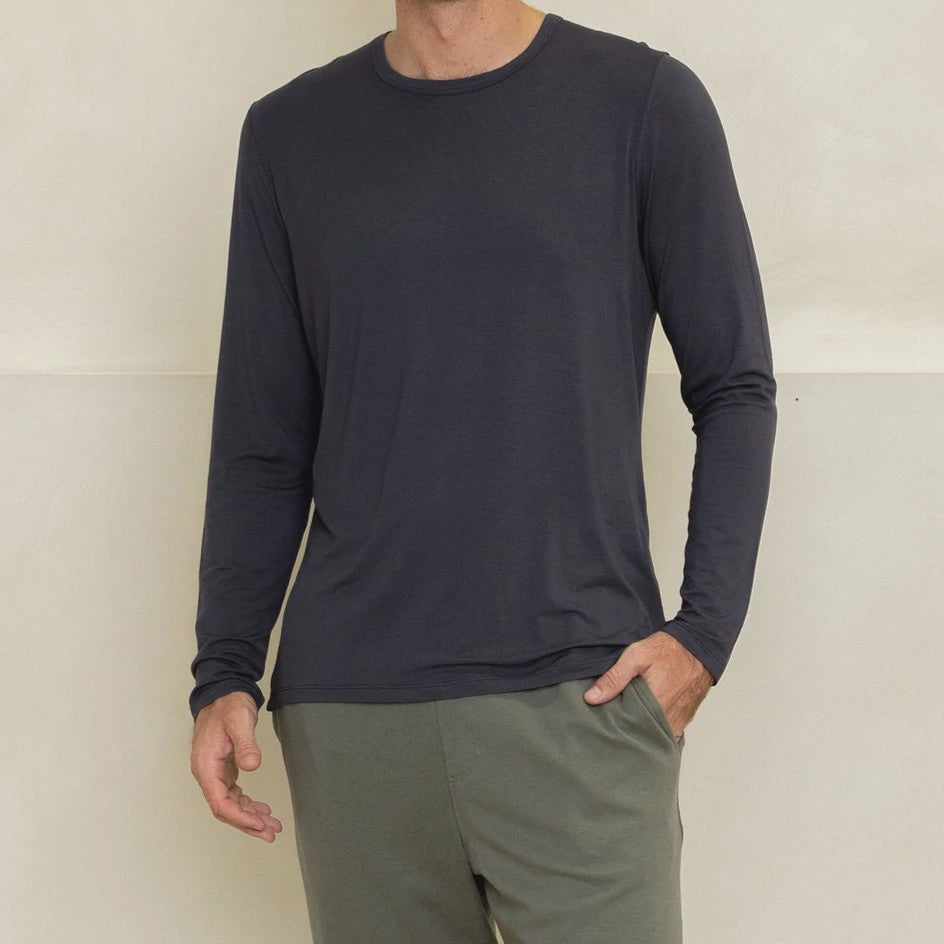 Mens Tee Long Sleeve Mike Navy