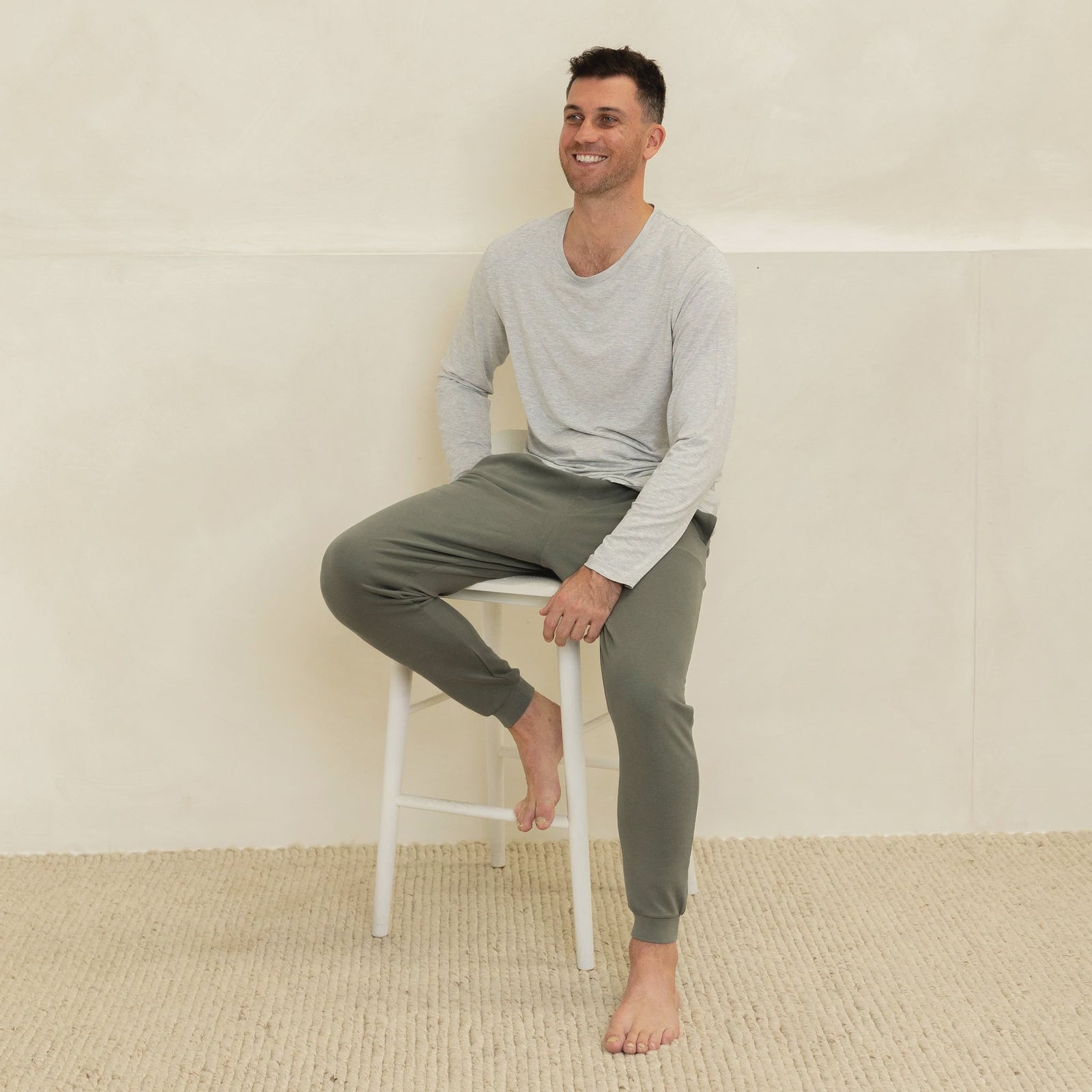 Mens Tee Long Sleeve Mike Grey