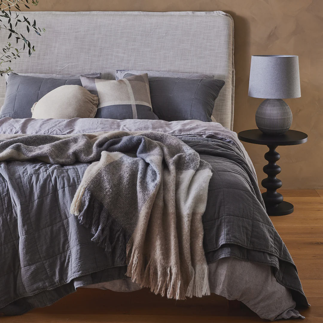 Bed Cover Stonewash Charcoal